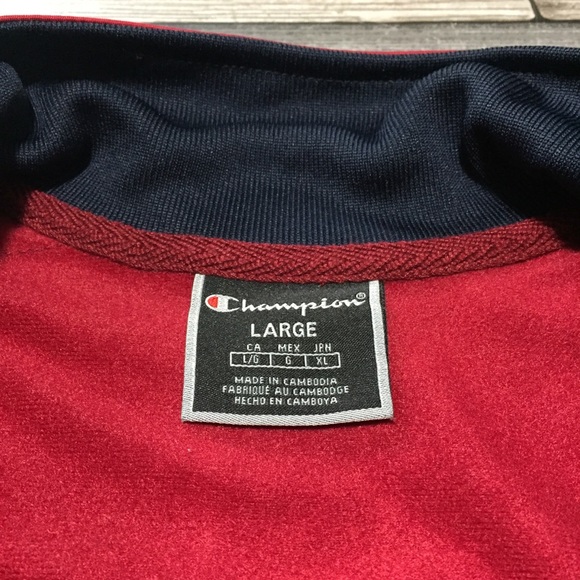 Champion Track Jacket Men’s L Red Orange Big C Full Zip Pockets - Picture 8 of 8
